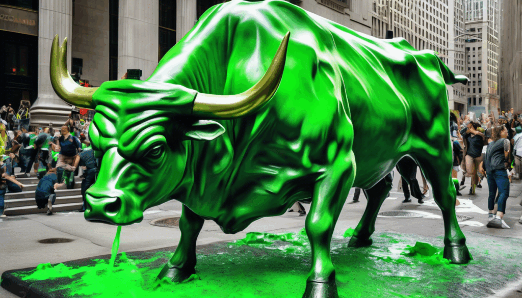 découvrez comment le célèbre taureau de wall street a été vandalisé par des activistes climatiques, qui ont utilisé de la peinture vert fluo pour attirer l'attention sur les enjeux environnementaux. un acte provocateur qui soulève des questions sur l'engagement pour la planète.